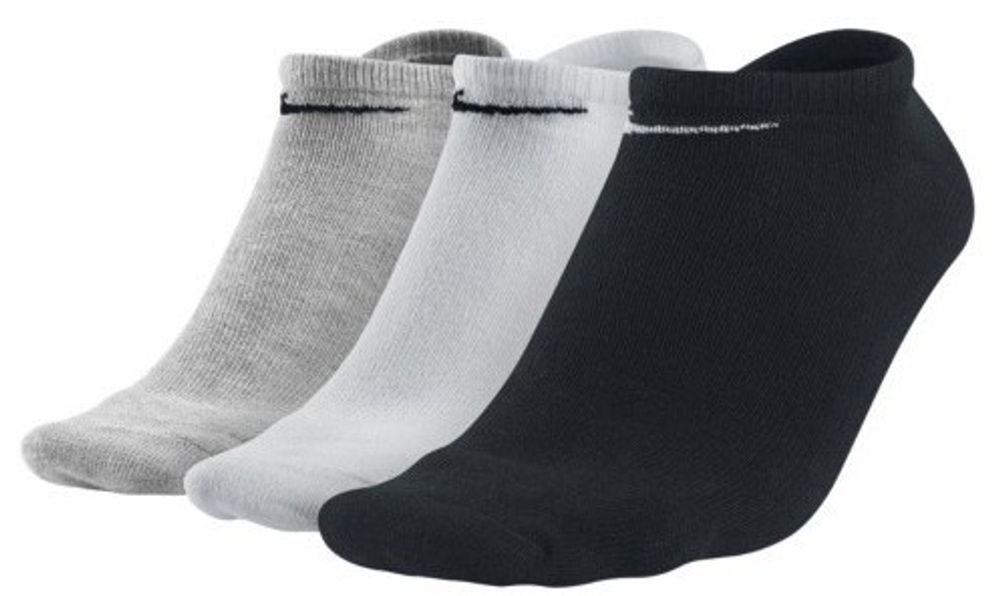 Теннисные носки Nike Value Cotton Cushioned No Show - 3 пары/black/white/grey