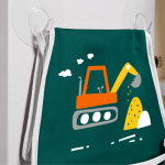 Кармашки для детского сада на липучке. Экскаватор