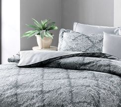 Постельное белье жатый шелк SCILIA серый TIVOLYO HOME Турция