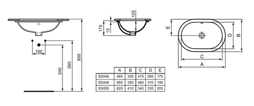 Раковина Ideal Standard CONNECT 55х38 см., белая (E504801)