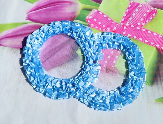 Свадебные кольца для украшения машины, голубые атлас