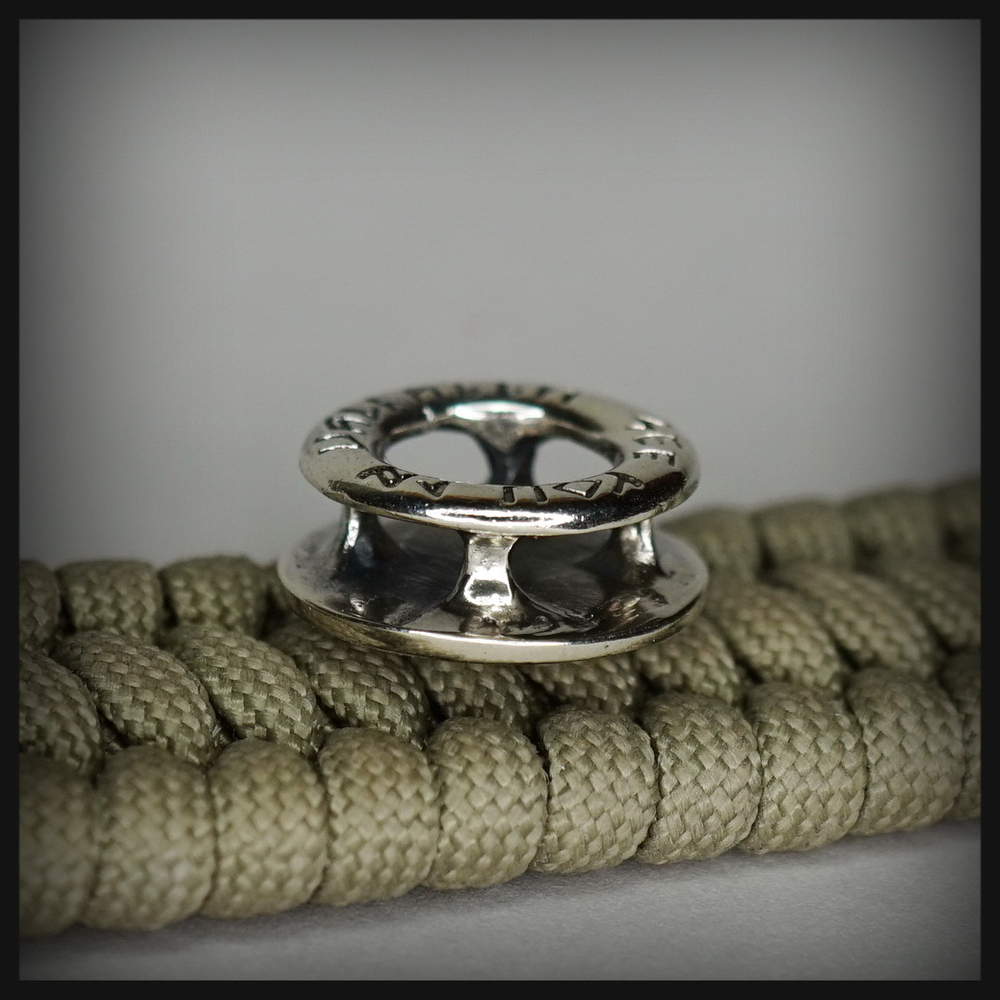 Бусина - вставка для браслета "Валькнут" , мельхиор