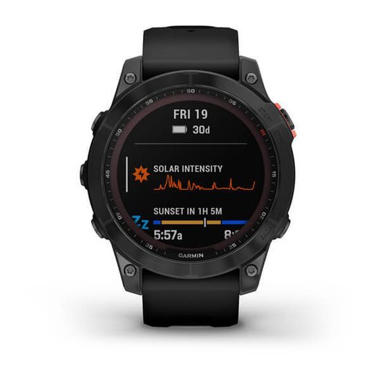 Часы Garmin Fenix 7 Solar, темносерый с черным силиконом 010-02540-11