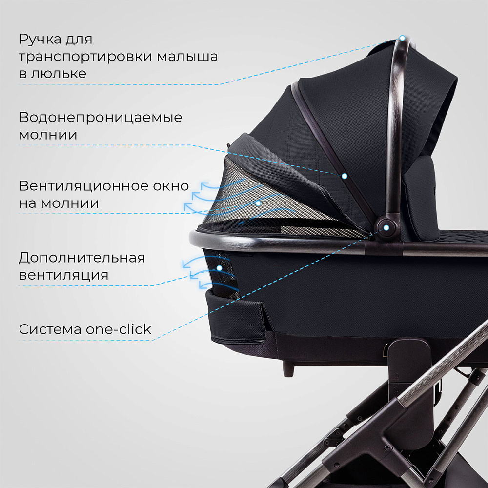 Детская коляска Sweet Baby Rocco 2 в 1 2024 Black 427056