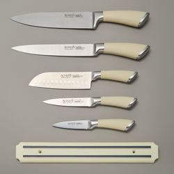 НАБОР НОЖЕЙ AGNESS 6 ПР.С МАГНИТНЫМ ДЕРЖАТЕЛЕМ И РУЧКОЙ ИЗ НЕРЖ.СТАЛИ (КОР=6НАБОР.)