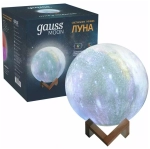 Св-к Gauss LED настольный 3D Луна 1W RGB 5V Li-ion 450mA D15 см цветной с пультом, NN003