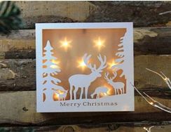 Рождественская декорация Олени в лесу, размер 30*30 см., Svetlitsa (17-190)