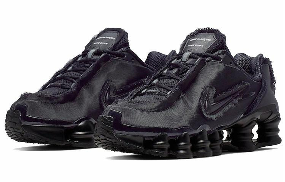 Кроссовки Cdg X Nike Shox Tl Triple Black (Женская размерная сетка)