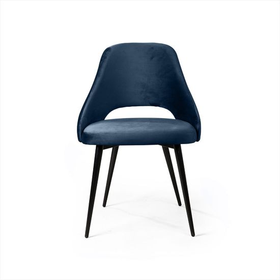 Стул William, бархат синий 29/ черный конус