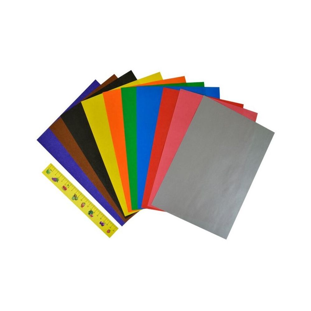 Цветная бумага А4, 10л. 10цв. офсет 100гр. Каляка-Маляка, в папке