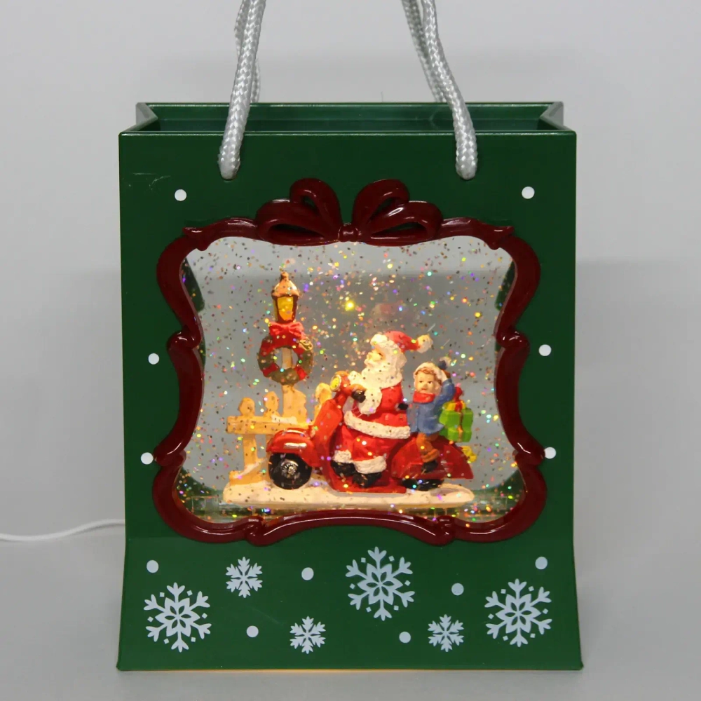 Сувенир с подсветкой «Дед Мороз с поздравлением» 16.5*8.5*19 см, микс (питание от USB и батареек)