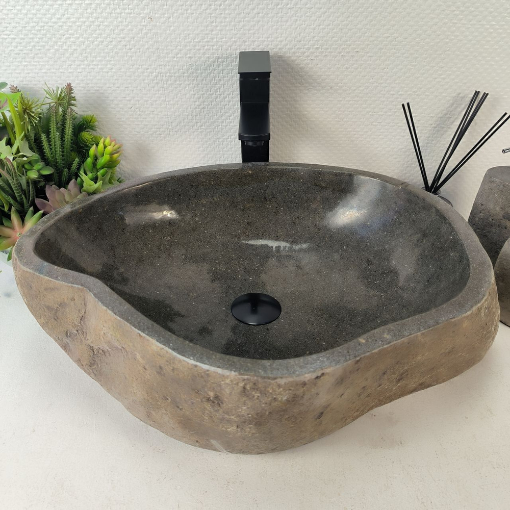 Каменная раковина из речного камня RS-05315 (55*43*15) 0857 из натурального камня