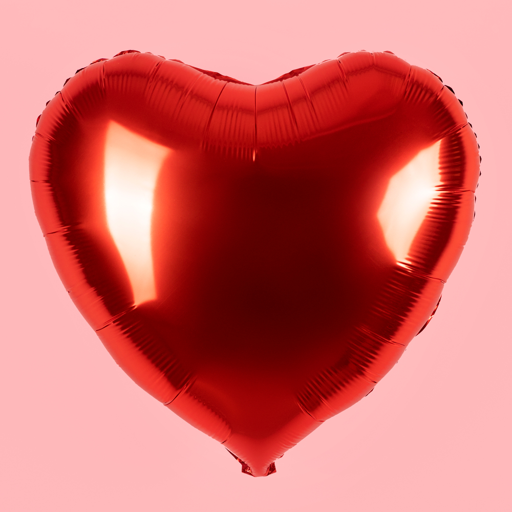 Сердце 61 см "Красное металлик"