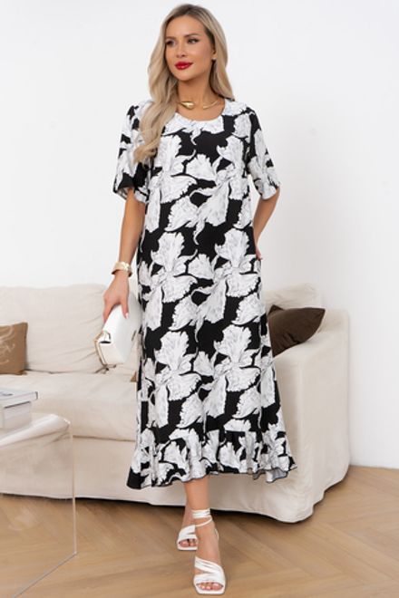 Платье Алсу (черный/белый) Р11-1244 Nikol