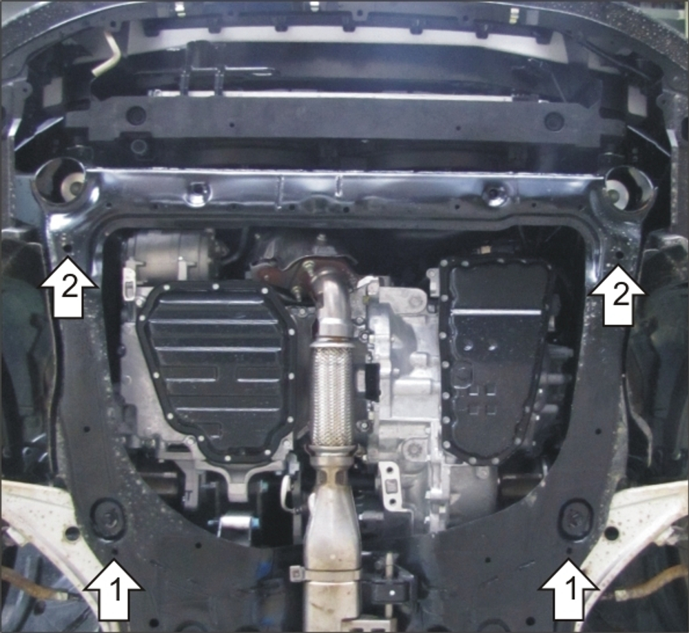 Защита картера Двигателя, КПП. 5 мм, Алюминий. для Nissan Teana 2008-2014 MOTODOR.31407