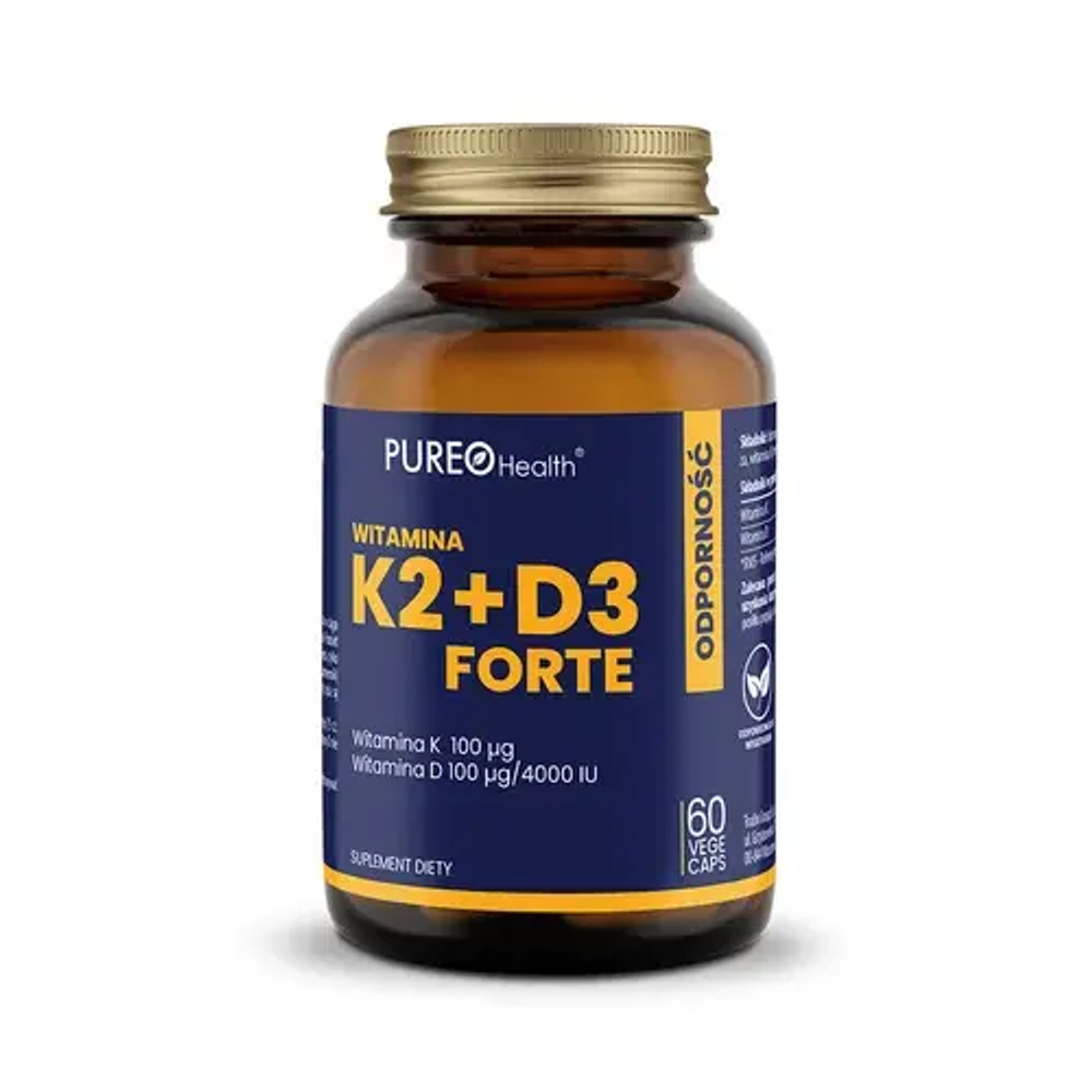 Pureo Health - Витамины K2 + D3 Forte, 60 капсул