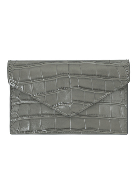 Картхолдер ENVELOPE CROCO серого цвета