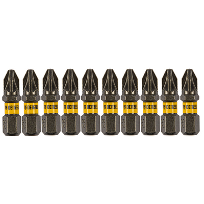 Бита PZ2х25, сталь S2, шестигранный профиль, 10 шт. Е 6,3 Denzel
