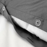 Комплект из сатина ЛЮТЕСМИО 2 наволочки + пододеяльник евро | темно-серый