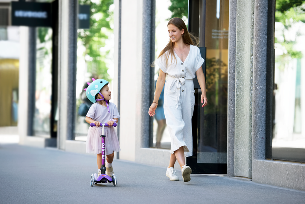 Самокат Mini Micro Deluxe складной LED сиреневый