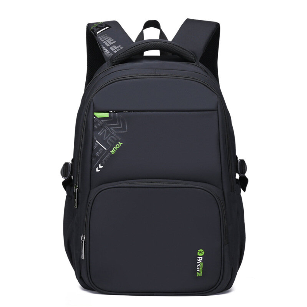 Рюкзак мужской городской повседневный пикник для отдыха, черный / зеленый