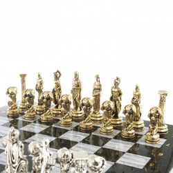 Шахматы из металла  Шахматы "Атлас" доска 44х44 см из мрамора фигуры металлические  G 122594