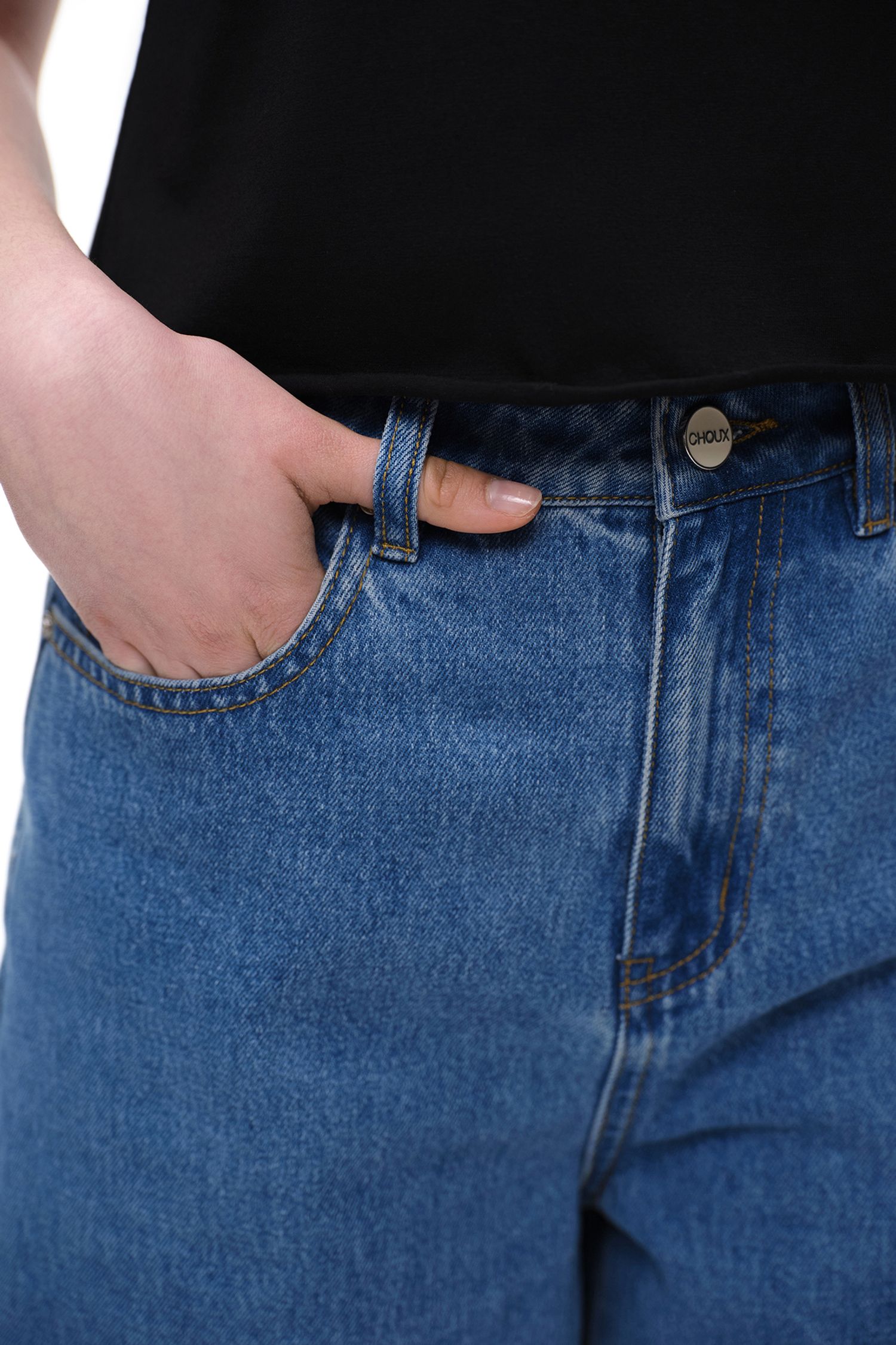 Джинсы с вышивкой (Ришелье), синие