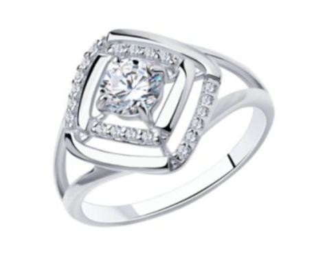 Кольцо из серебра с фианитами