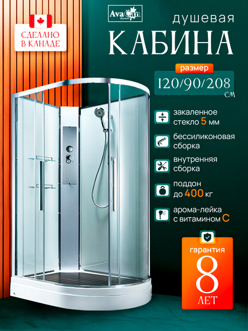 Душевая кабина EM2912LNT без крыши прозрачная