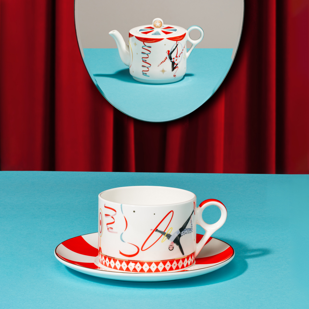 Чайная пара Farforite «Цирковое представление» 250 мл в подарочной коробке