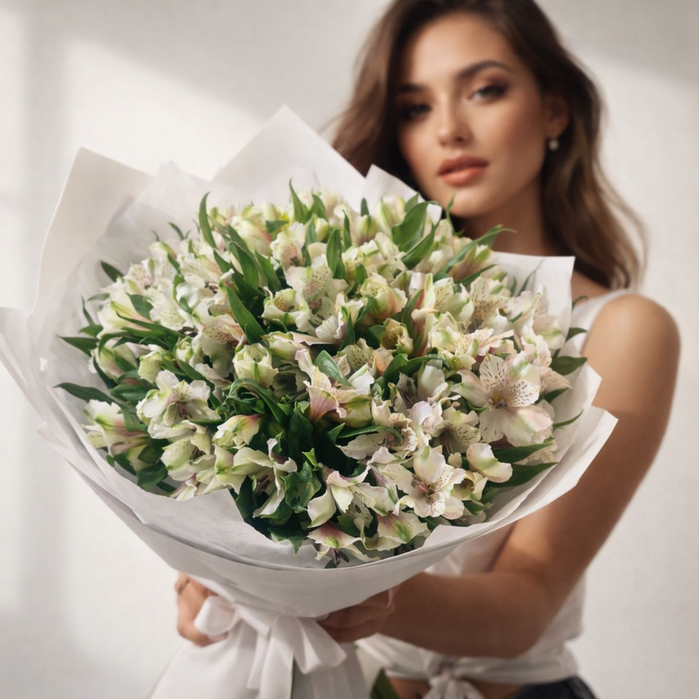 Букет из альстромерии "White In Surprise"