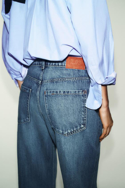 ZARA ДЖИНСЫ Z1975 REGULAR FIT LONG LENGTH С ВЫСОКОЙ ПОСАДКОЙ, ВЫЦВЕТШИЙ СИНИЙ