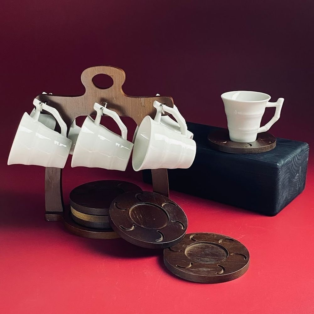 Lenardi 235-084 Чайный набор 12пр. 180см на подставке TROPICAL в под.уп.(х6)Фарфор