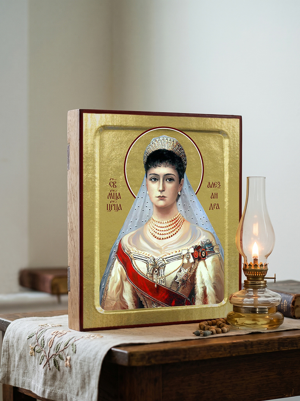 Икона Александры, царицы на дереве: 125 х 160 (Синопсисъ)