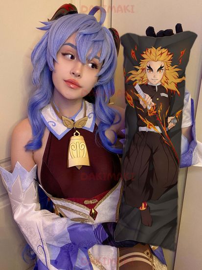 Мини дакимакура Кеджуро Ренгоку из Клинок, рассекающий демонов арт. M0782, 60х20 см