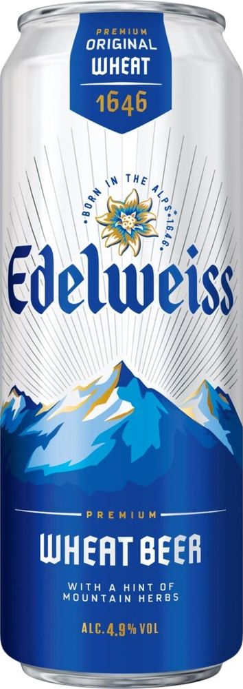 Пиво Эдельвейс Пшеничное / Edelweiss Wheat Beer 0.43 - банка