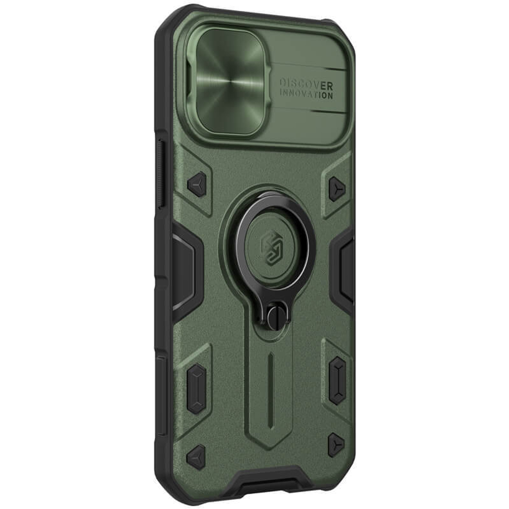 Противоударный чехол с кольцом и защитой камеры Nillkin CamShield Armor Case для iPhone 12 Mini