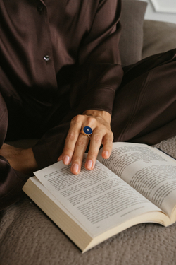 печатка «глаза Гуру» из лазурита с бриллиантом