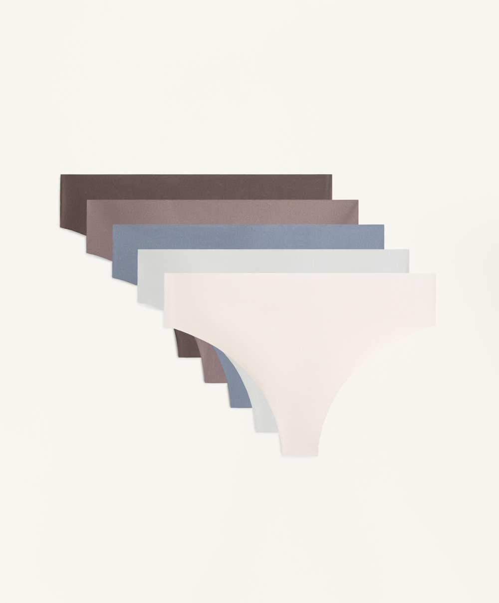 OYSHO Набор из пяти трусиков-стрингов из полиамидной смеси, норка