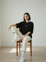 Футболка оверсайз женская черный Hightly addictive