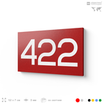 Номер на дверь 422, табличка на дверь для офиса, квартиры, кабинета, аудитории, склада, красная 120х70 мм, Айдентика Технолоджи