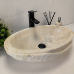Раковина из оникса Oval White Marmo Wave OO-62704 58*38*15