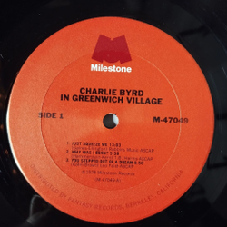Винтажная виниловая пластинка LP Charlie Byrd In Greenwich Village (USA 1978)