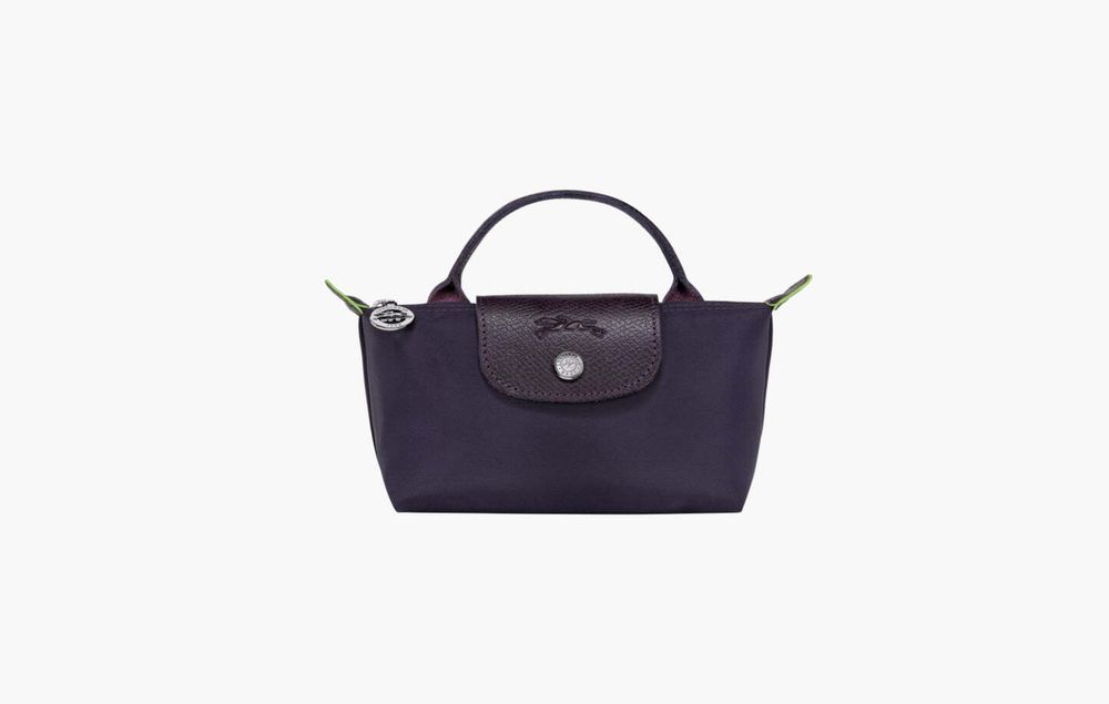 Longchamp Le Pliage Original Recycled Canvas Pouch With Handle &quot;Bilberry&quot;