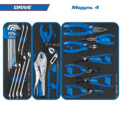 KING TONY (9G38-251MRVG) Набор инструментов "DRIVE" в серой тележке, 251 предметов