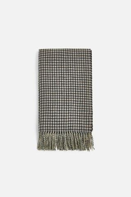 ZARA ШАРФ В КЛЕТКУ, ЧЕРНЫЙ