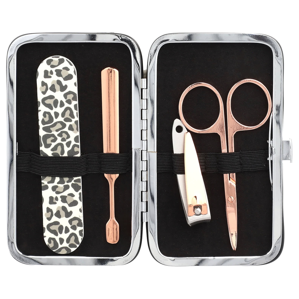 The Vintage Cosmetic Company, Кошелек для маникюра, с леопардовым принтом, 1 шт.