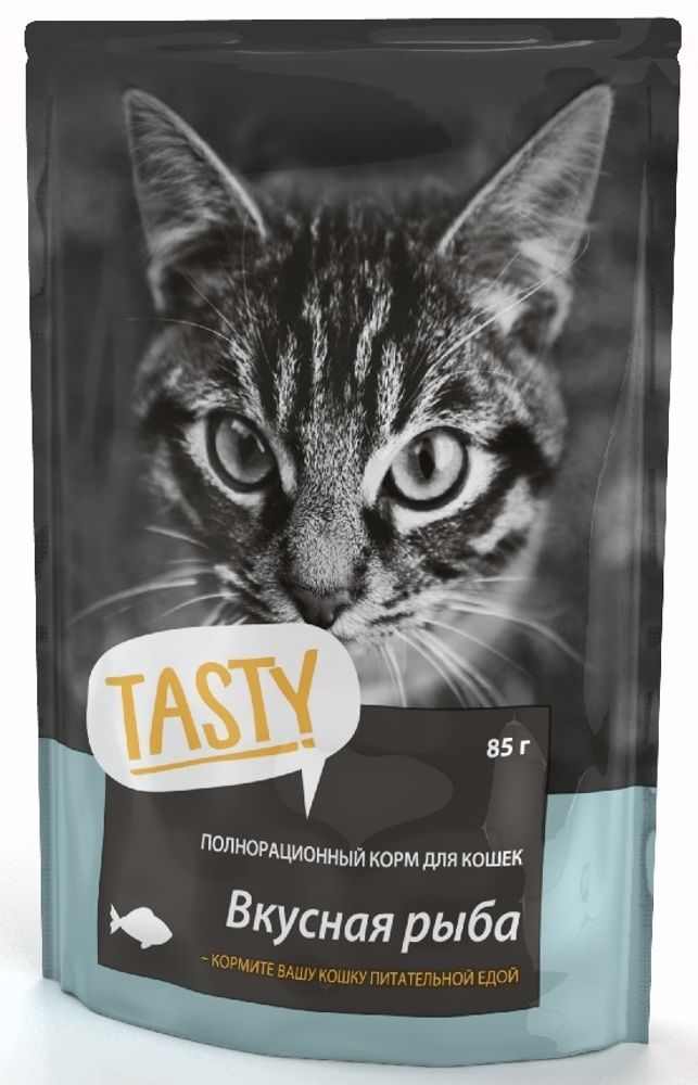 TASTY 85г пауч для кошек с рыбой в желе 4+1 TASTY 85г пауч для кошек с рыбой в желе 4+1