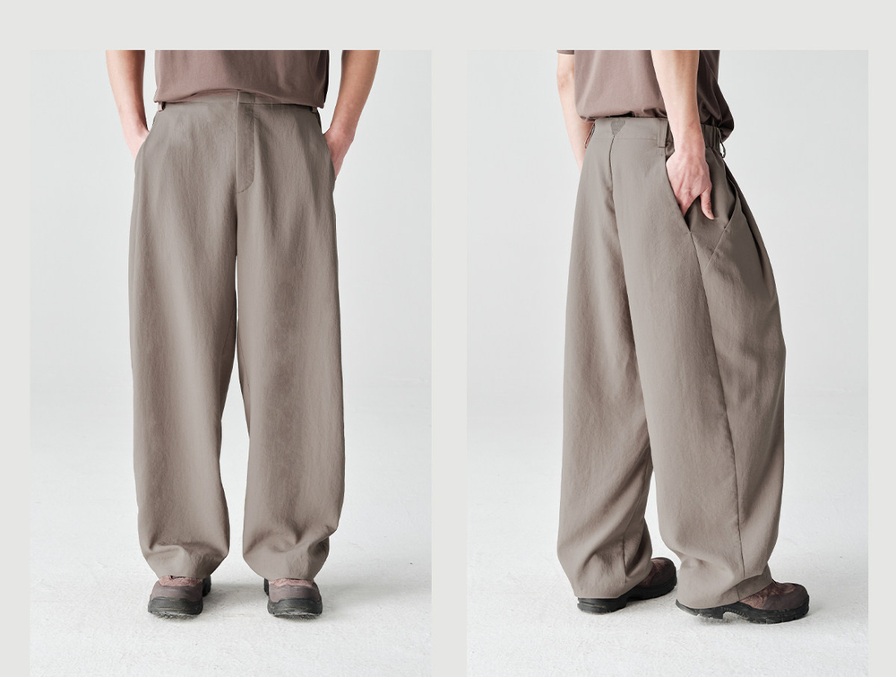 Брюки Nothomme Blue Spring Outdoor Straight-Leg Curved-Knife Pants MICROFT Eco-Friendly Soft Breathable Water-Repellent Dress Trousers