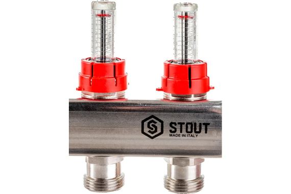 Коллектор STOUT 8 расходомеры нержавеющая сталь 27867
